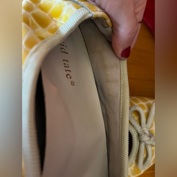 David Tate Glow Bone Leather Croc Print Ballet Flats 9M - Picture 5 of 5